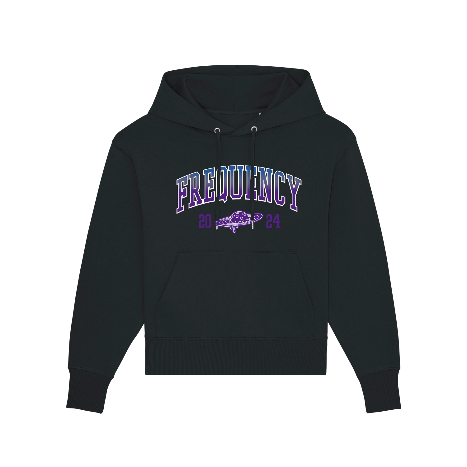 Black hoodie with purple writing on sale