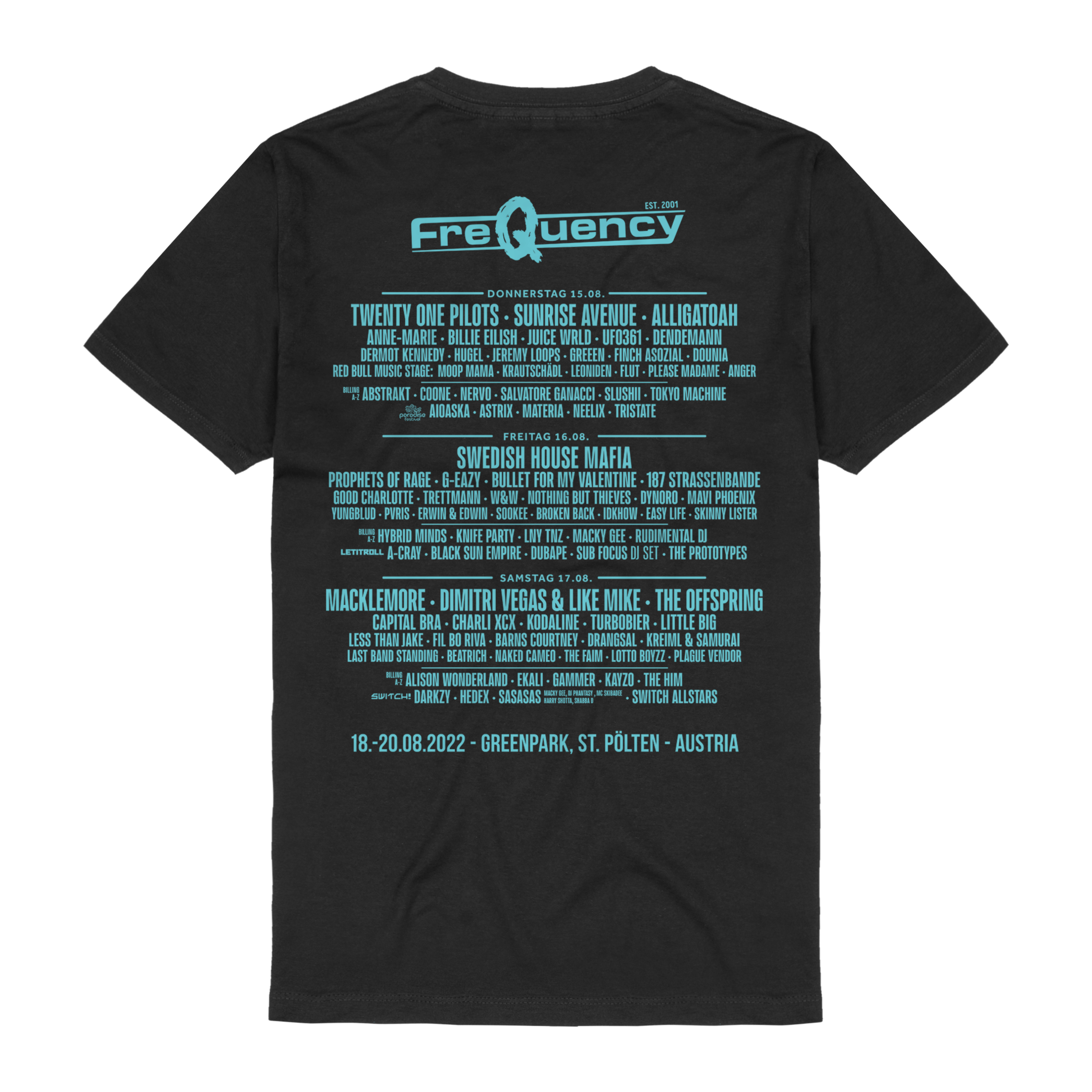 Official Frequency Store - Floating Icons - Frequency Festival - T-Shirt