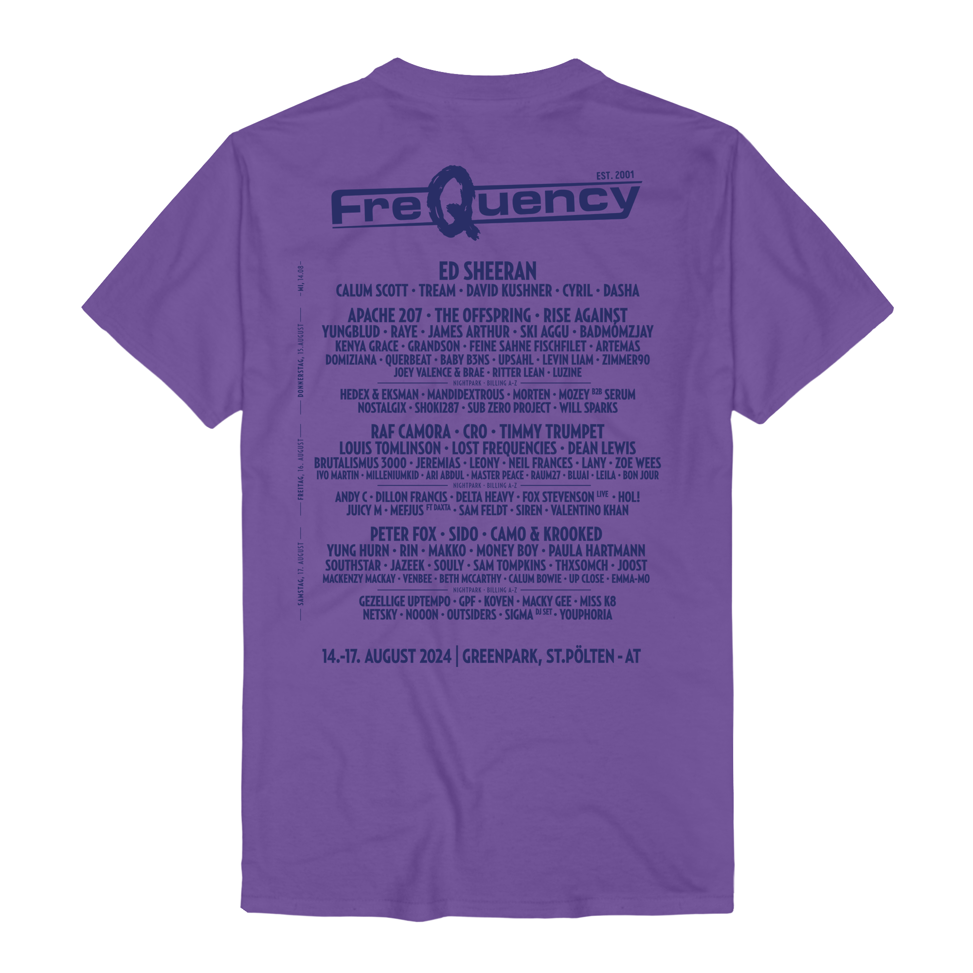 Frequency Festival College Type (LineUp 2024) T-Shirt 371666